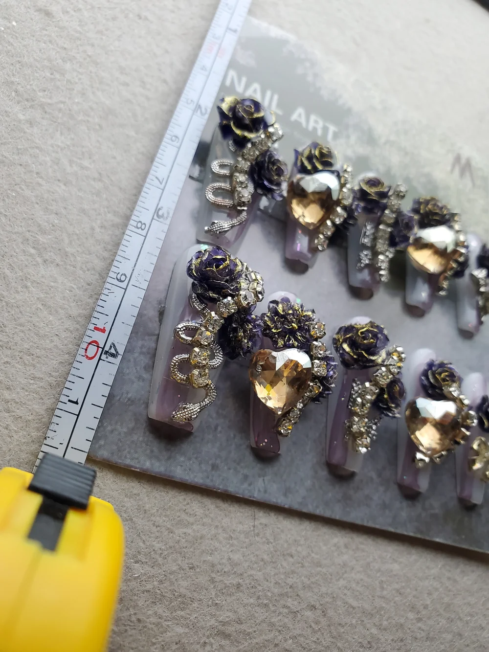 Gilded Nightshade 🐍🥀 3D Snake & Rose Press-On Nails